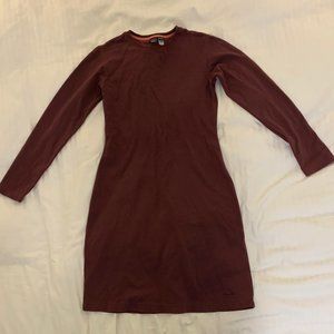 Burgundy Organic Cotton Long Sleeve Patagonia TShirt Dress - Medium